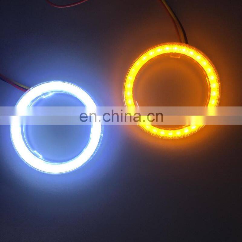 dual color COB LED angel eye halo ring white yellow