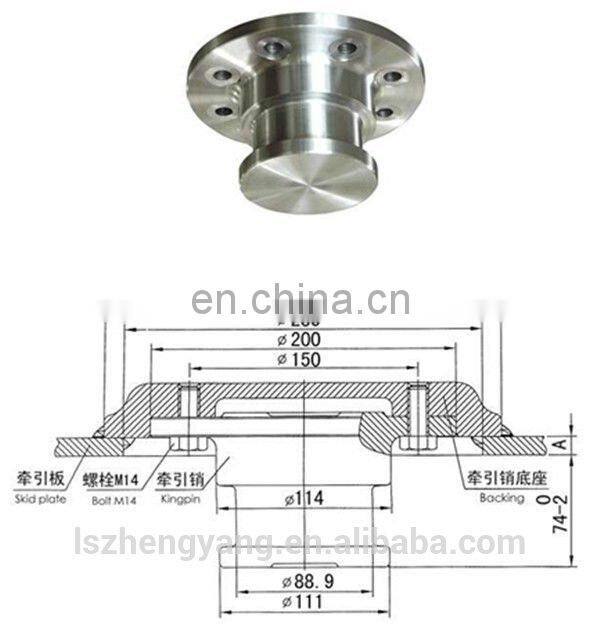 Semi tractor pin assembly of 90 bolted type