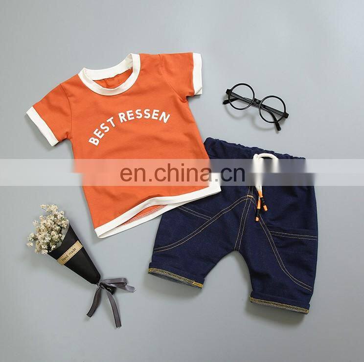 Wholesale Toddler Baby Boy 2PCS Clothing Set Shirt Tops And Short Pants Summer Short Sets