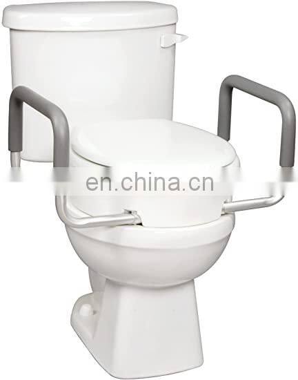 Ce Bathroom Safety Elevated Plastic Toilet Sea Raised Toilet Seat with Armrest for Disabled