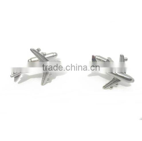 1 pair airplane cufflinks,air plane shaped cufflinks,silver color,cute cufflinks