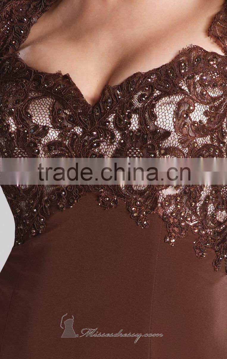 Beautiful Chiffon Mother of the Bride Dress with Long Sleeve Jacket and Lace High Quality Backless Mother of the Bride Dress