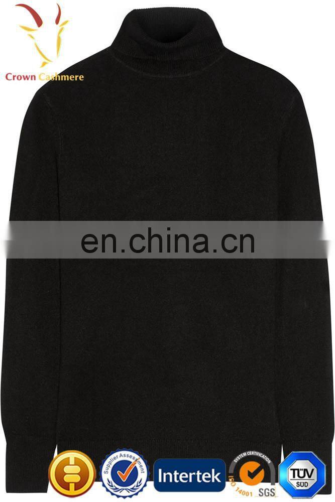 Women solid color turtle neck cashmere knit pullover sweater