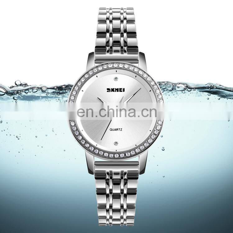 fashion SKMEI 1311 womens watch excellence quartz japan movt quartz watch diamond stainless steel luxury watch rose gold