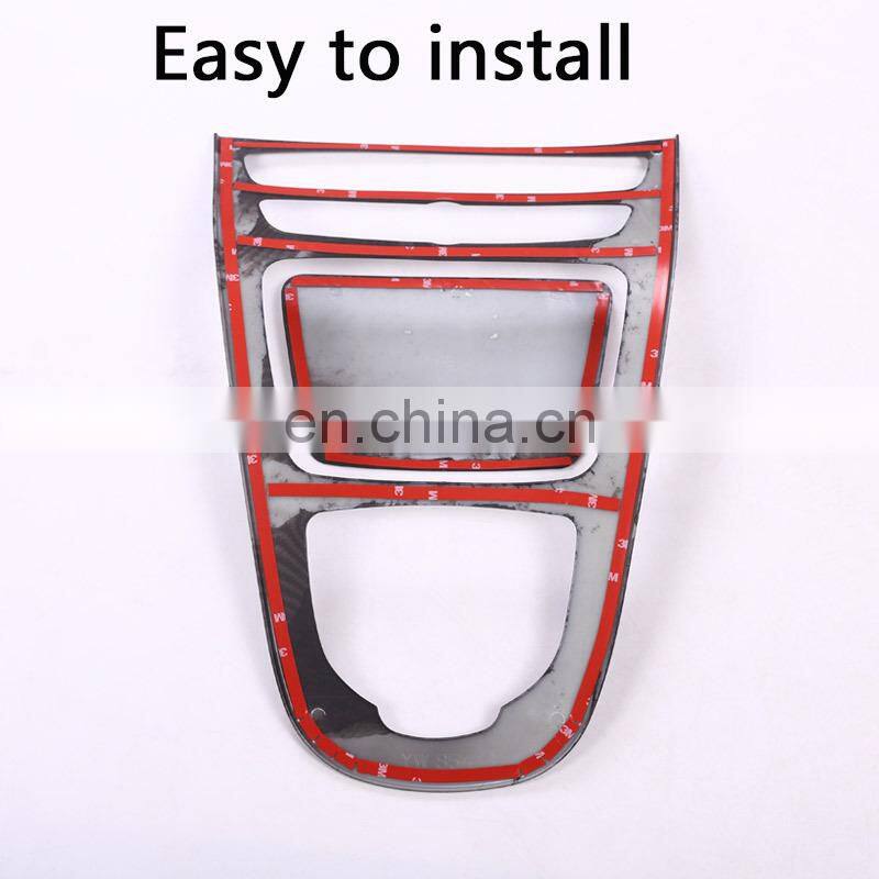 New Black ash Wood Grain For Mercedes Benz E Class W213 2016 2017 ABS Console Gear Panel Frame Cover Trim Stickers