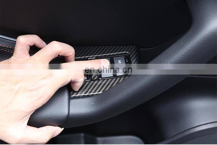 Carbon Fiber Style ABS Car Door Seat Memory Button Cover Trim For Jaguar F-Pace f pace 2016 2017 2018 Accessories
