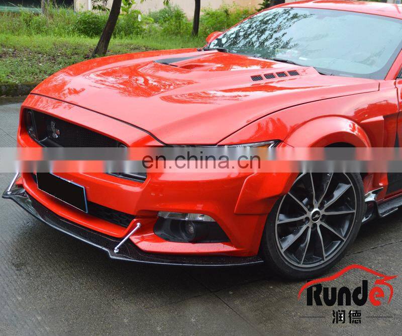 Runde Car Modification Resin Material Flame Wide Body Wheel Eyebrow Front Lip Side Skirt Spoiler For 15-17 Ford Mustang Body Kit