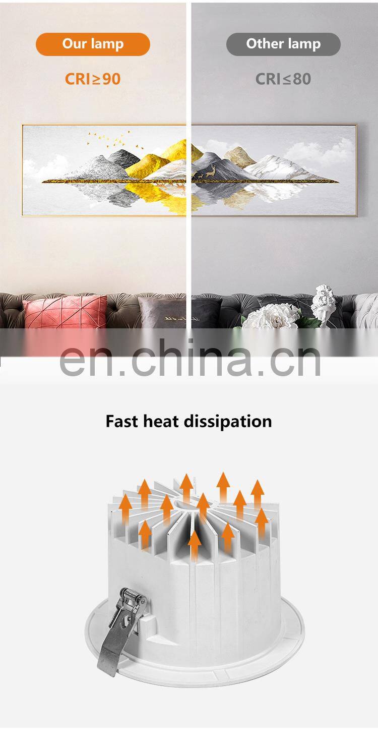 ALLWAY Manufacturer Modern Indoor Recessed Ceiling Round Smd Down Light Lamp Led Downlight