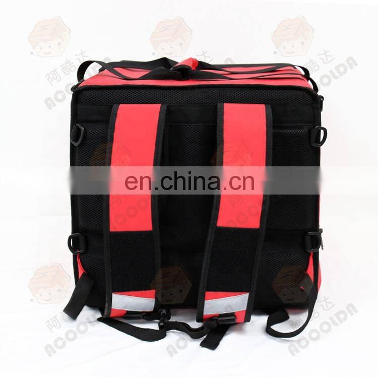 Wholesale or Customized waterproof insulated red food delivery backpack by motorcycle
