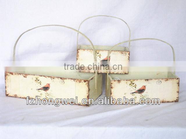 Hongwei decals Garden Wood Planters/ flower pot