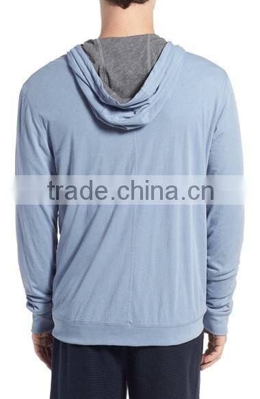 Custom Cotton Full Zip Mens Reversible Hoodie