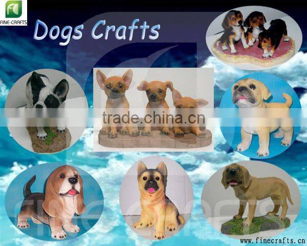 Polyresin dog figurine garden lawn ornaments