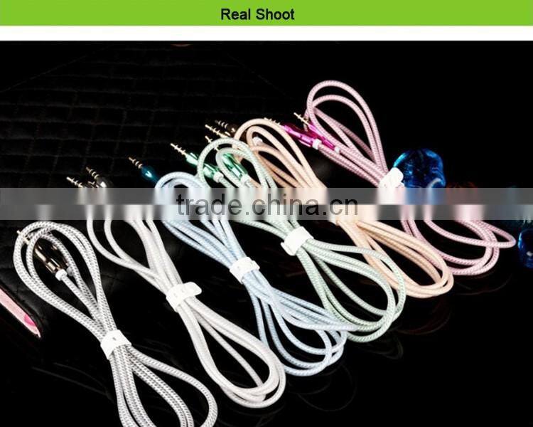 2016 best selling products Factory direct 3.5mm stereo male to male audio aux cable free samples