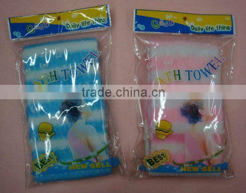 2016 Plastic double color pe bath scrub belt wash strape