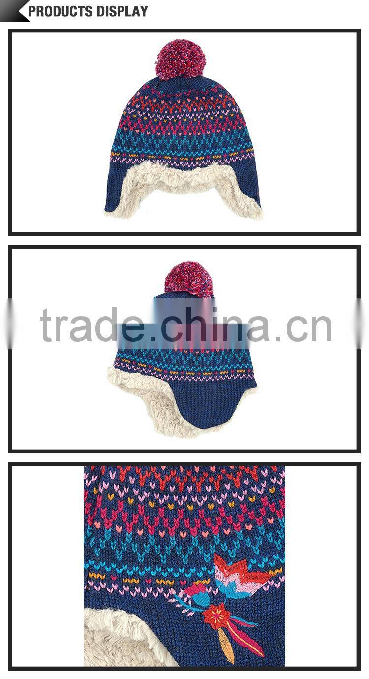 Custom unique design logo kids ski ear cover caps