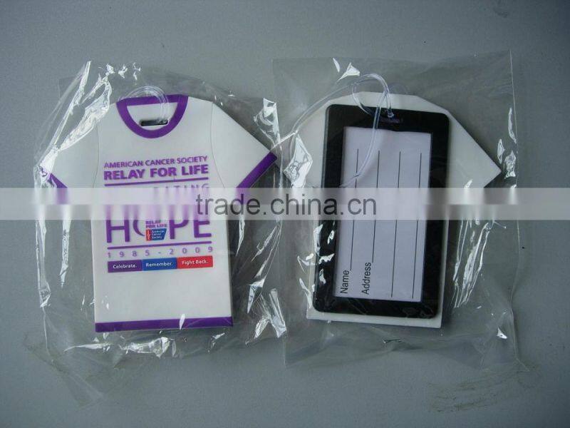 Airline T-shirt Shape Custom Logo Bulk Luggage Tags white