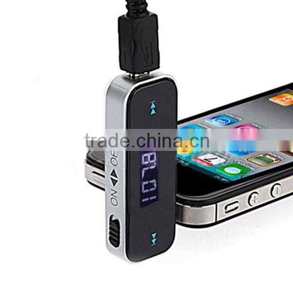 handsfree wireless audio fm transmitter for smar phones,iPhone,iPod,and iPad