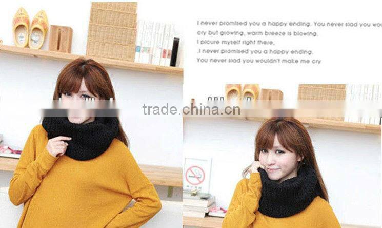 Fashion Plain Lady Acrylic Circle Winter Loop Scarf