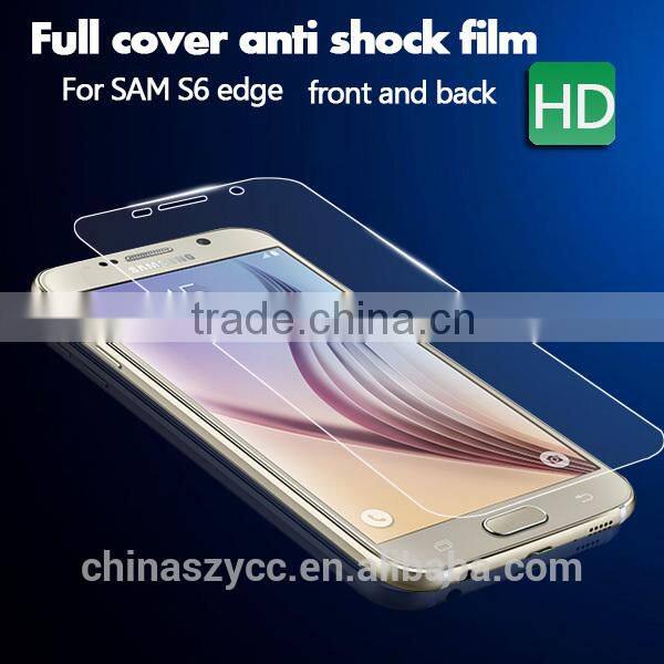 New product full screen clear anti-shock screen protector wholesale for Samsung galaxy s6 edge free sample