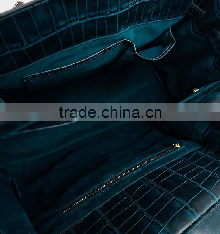 Women brand handbags genuine leather shoulder bag crocodile tote bag