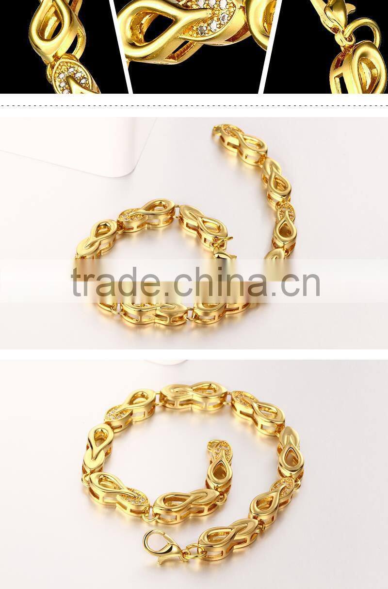 Exquisite Chinese products 18k gold hand chunky jewellry chain bracelet for men