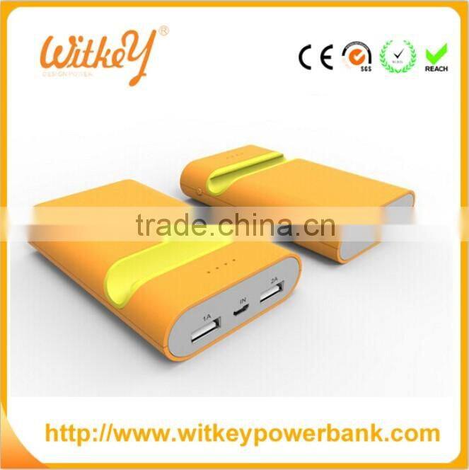 Colorful ABS Dual USB Mobile Phone Bracket Portable Power Bank, Tablet Bracket Charger