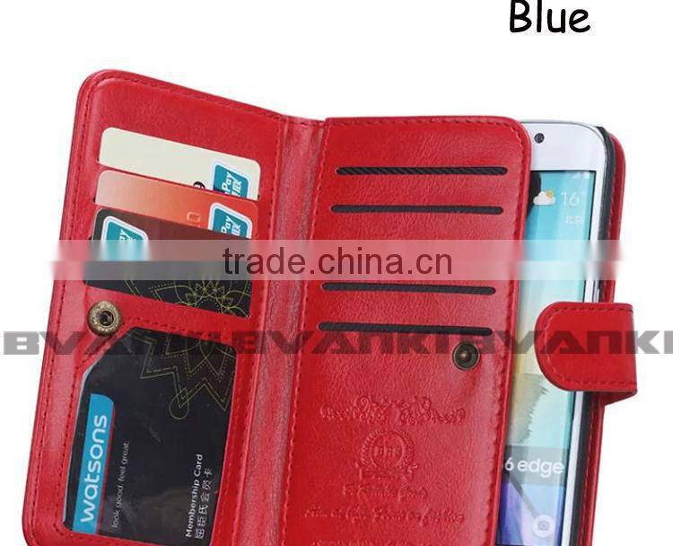 For Samsung Galaxy S6 S5 S4 S3 Flip PU Leather wallet Case mobile phone case for samsung galaxy s4 s5 s6