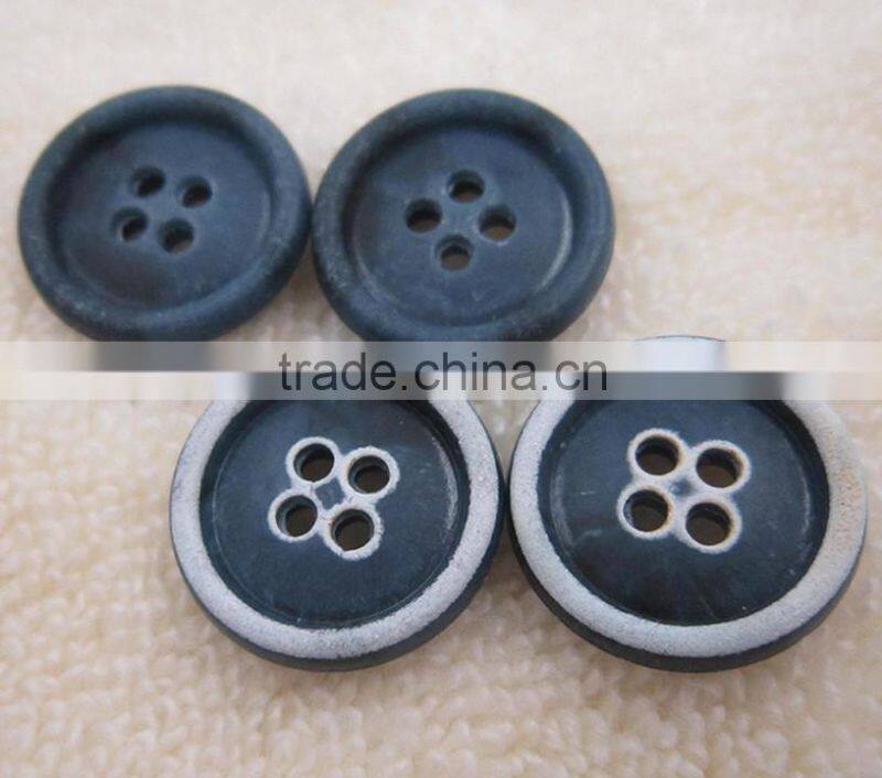 Sedex Audited Factory 2 Pillar burnt rim 4 holes fire proof urea button, urea button for suit