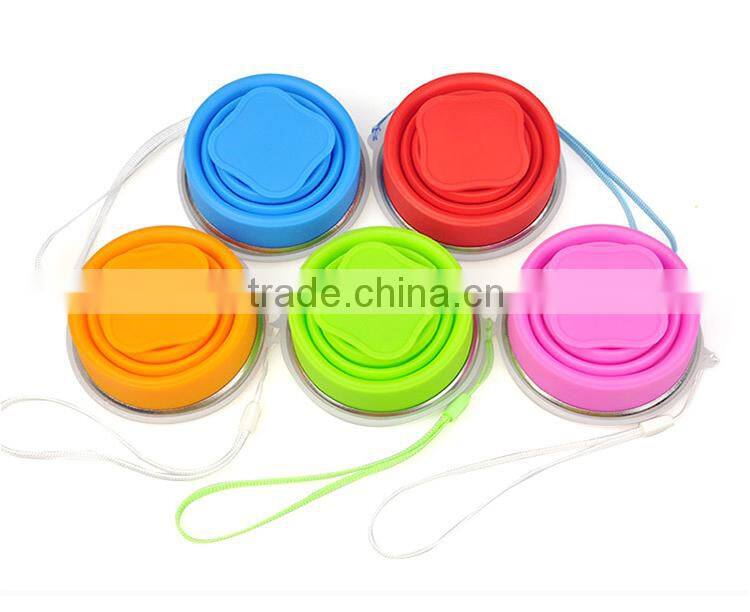 Healthy Life FDA Grade Folding Silicone Foldable Water Cup for Travel Drinking