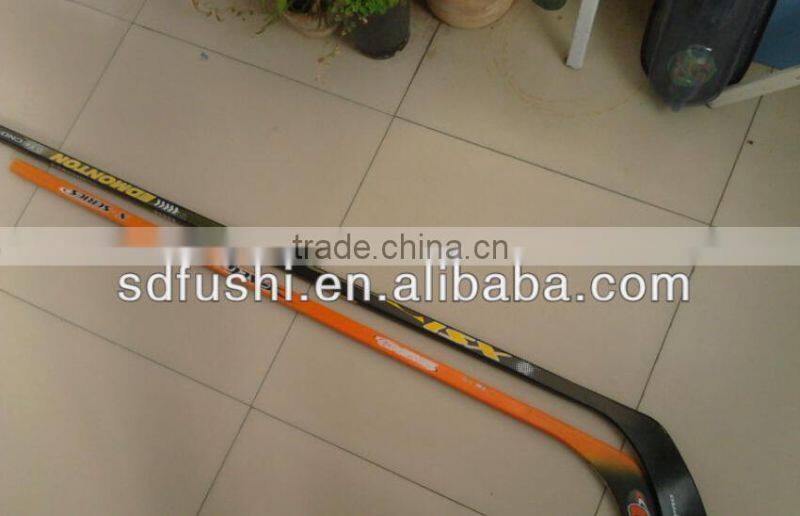 Glass fiber combi ABS Blade Full Birch wooden ice hockey sticks( wooden stick + glass fiber reinforced plastic blade (ABS) Blade