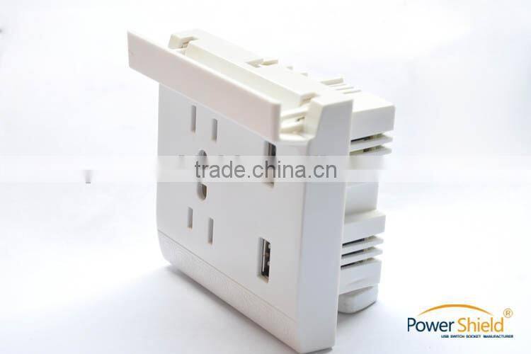 2015 latest Type A/B America 1 AC power jack outlet + 2 DC USB wall Socket 5V / 4.8A UL FCC ETL