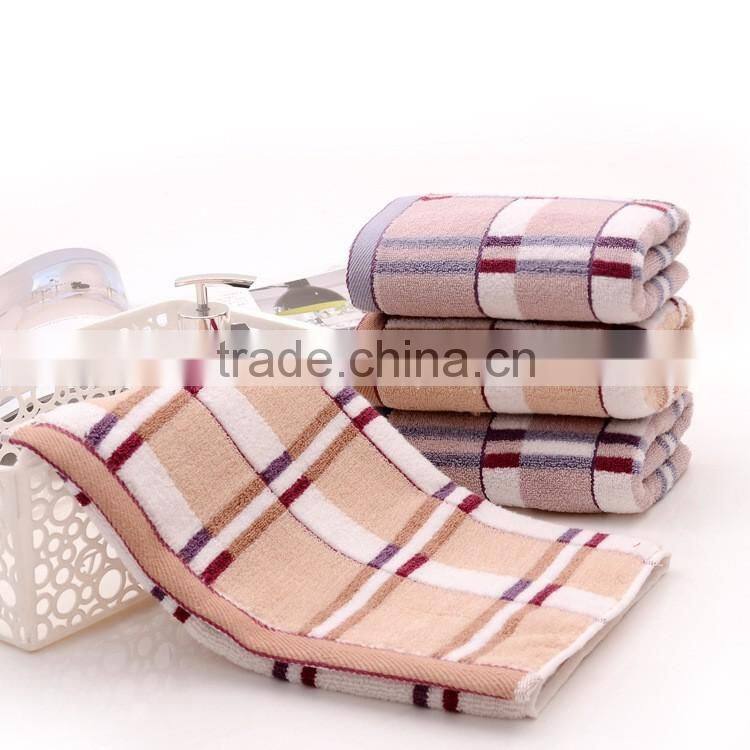 hot sale good qulity 100% cotton face towel wholesale plaid towel