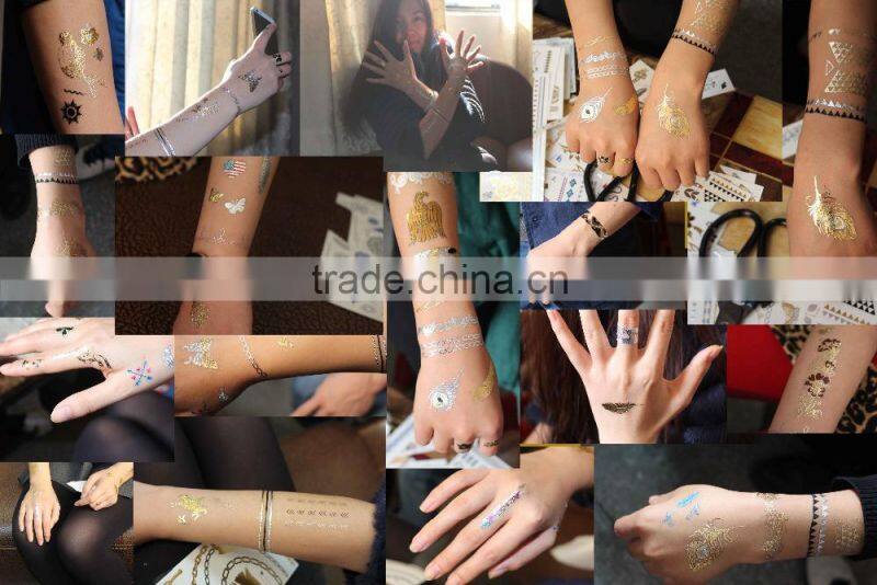 jewelry temporary tattoos,face tattoos,gold metallic tattoos/temporary tattoo sticker/gold fake tattoo