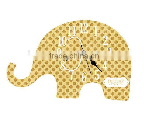 New design elephant style wooden wall clock