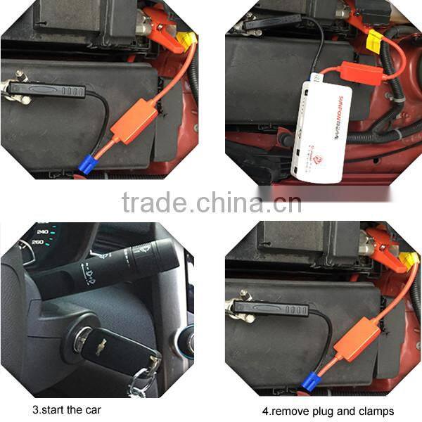 sunpow portable multifunction lithium mobile power bank 12000mah 12v car jump starter with Air compressor