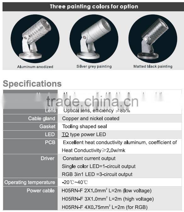 3W 2015 best selling LED garden lights change colors