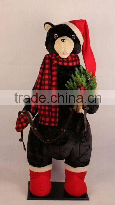 XM-A6108 60 inch lighted inflatable christmas bear for christmas decoration