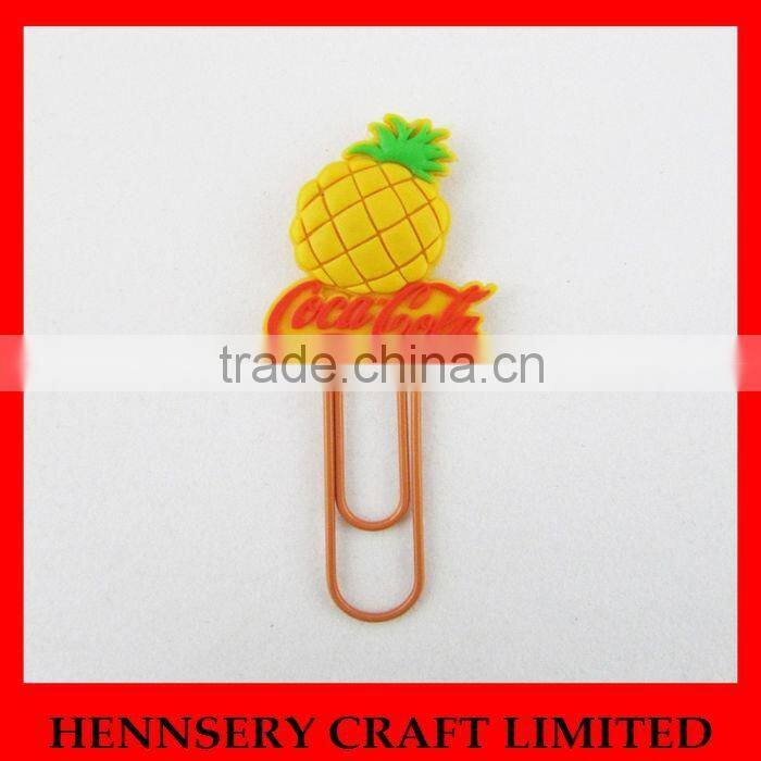 Cute cartoon silicone animal 78mm shiny face metal butterfly paper clip