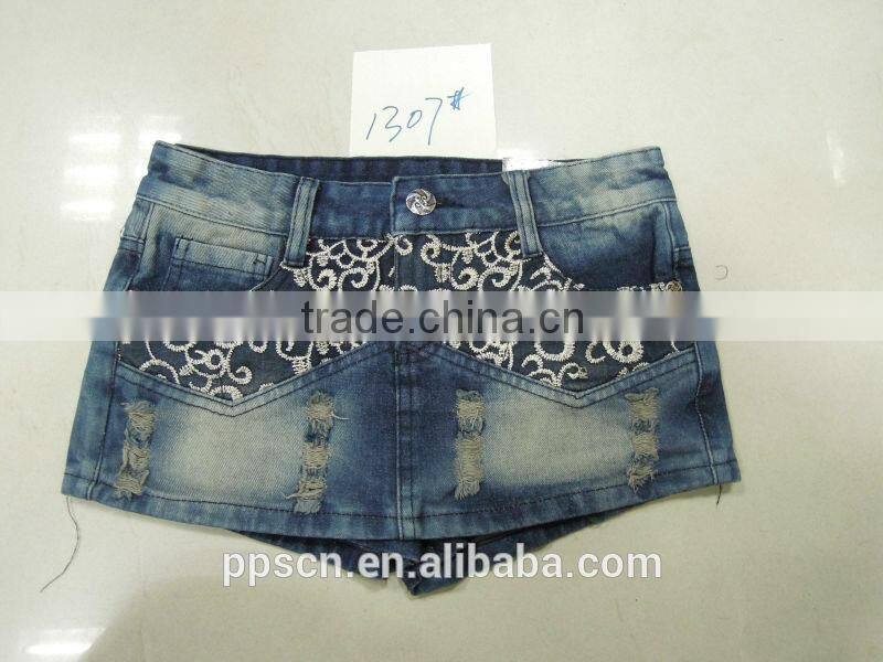 New arrival fashion women hot sexy cheap plus size ladies short jeans pants wholesale in China