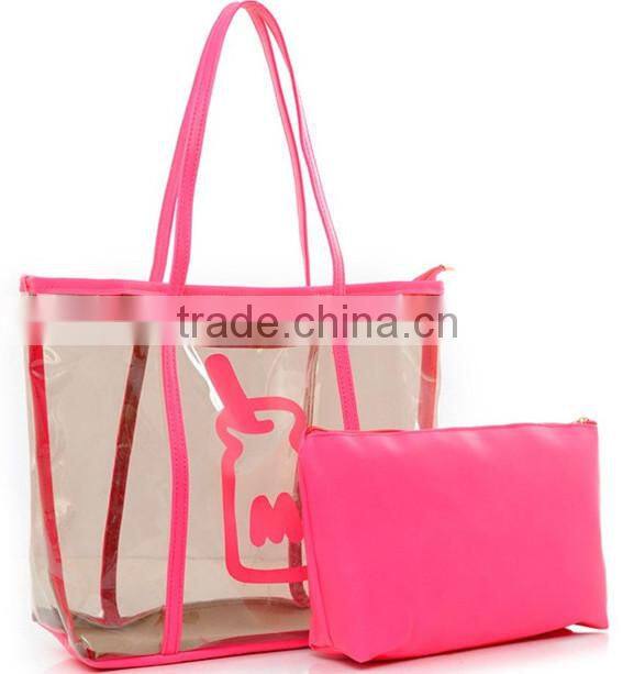 BSCI audit factory pvc fashion beach bag clear beach bag