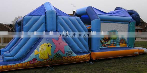 32ft long small Inflatable Seaworld Obstacle Course for kids