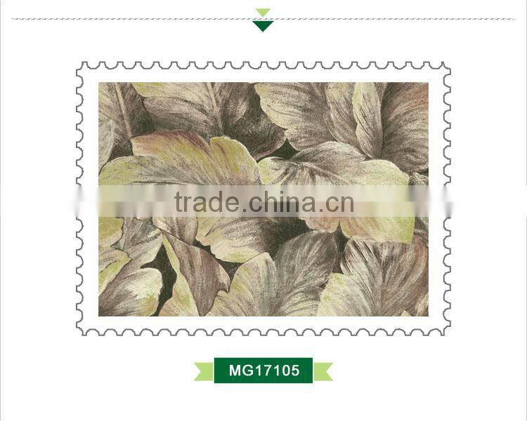 free samples golden edge non woven wallpaper, tropical tree wall decor for living room , attractive wallcovering roll