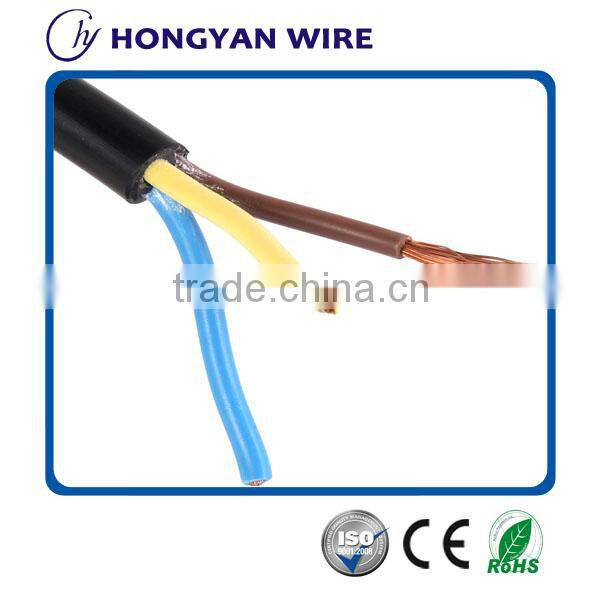 H05VV-F Hongyan brand copper/bc conductor flexible electrical cable