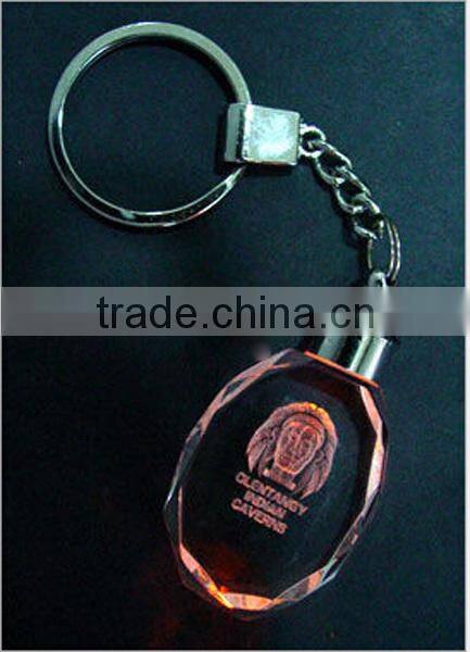 Colorful glass photo 3D crystal keychain