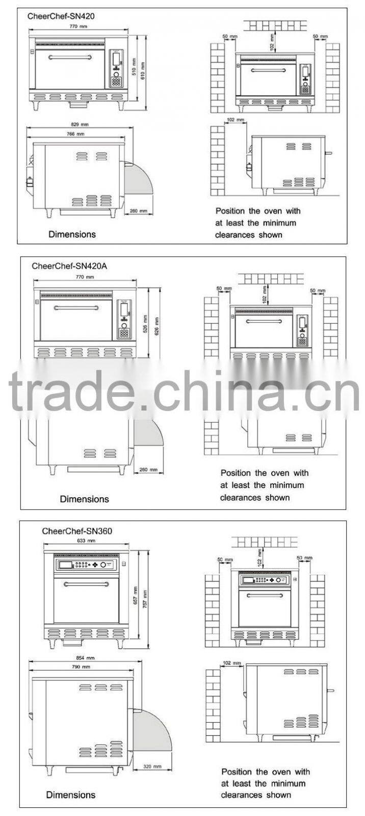 high-speed commercial oven cooking