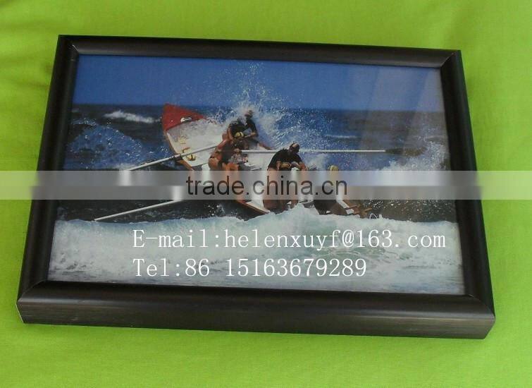 brushed black color aluminium photo frames 21x29.7cm with foam corner protected