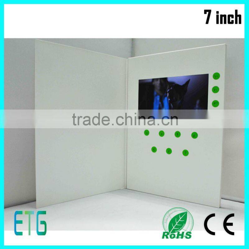 5 inch LCD screen customized OEM digital video greeting card and video advertising brochure