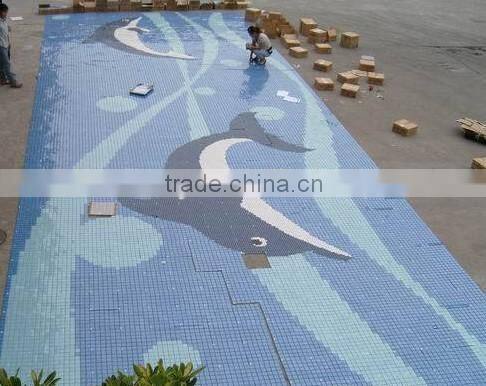 all kinds blue mosaic flower patterns for swimming pool decorative