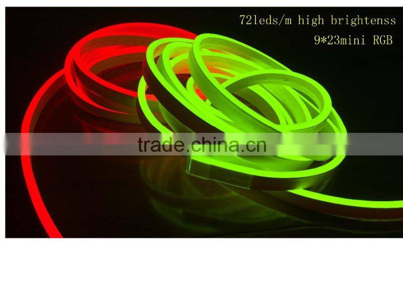 220V 24V Room Furniture mini size 9*23mm rgb led neon light Flex Ip68