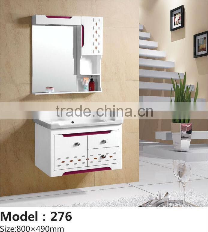 Fancy bathroom furniture PVC cabinet with kitchen sink